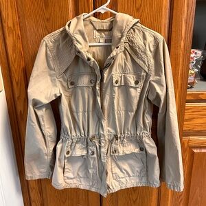 MICHAEL Michael Kors Khaki women’s Utility Jacket with Drawstring Waist, sz S